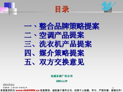 4A电通公司广告提案--小天鹅品牌、产品提案。广告人必看